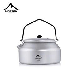 ESEA-Bouilloire en aluminium pur pour camping en plein air, conception de poignée de retrait à trou court, ustensiles de cuisine portables, appareil essentiel de voyage, annuler, 1L