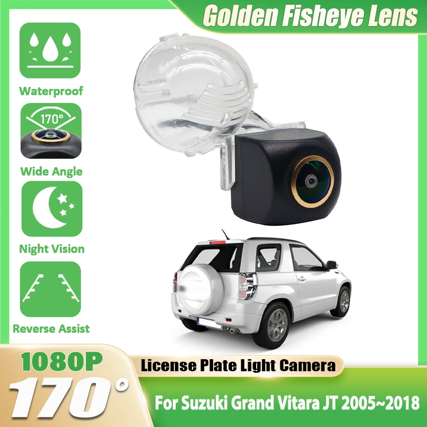

HD 1080P Золотая камера заднего вида «рыбий глаз» для Suzuki Grand Vitara JT 2005 ~ 2016 2017 2018, автомобильные аксессуары для парковки заднего вида