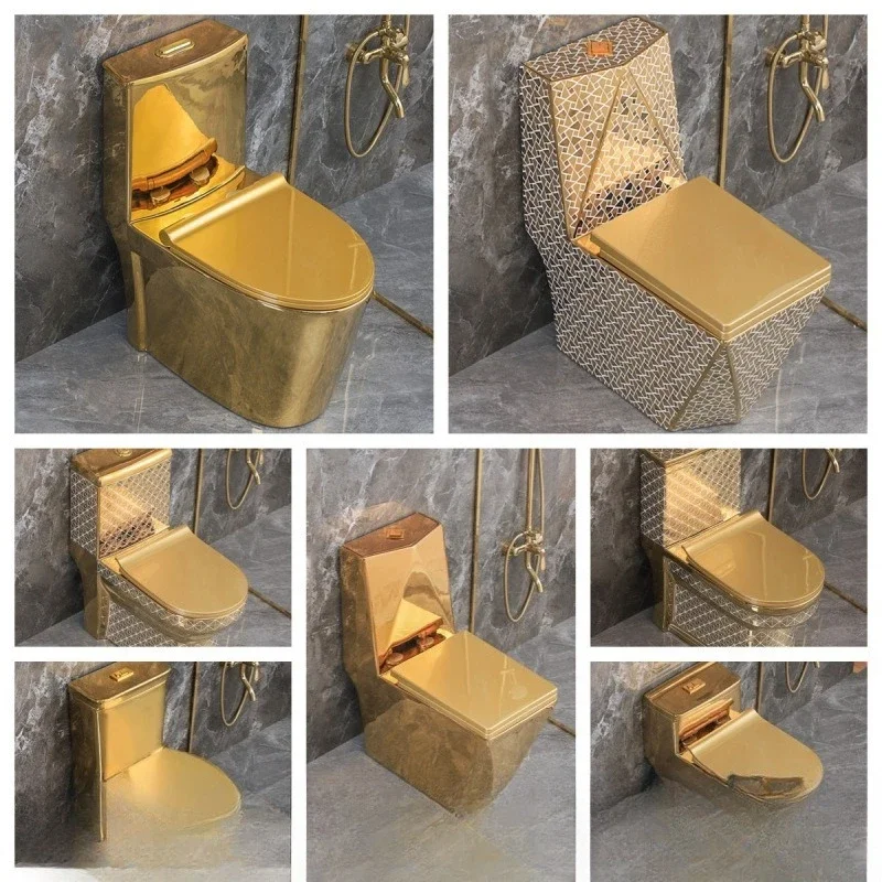 

Golden ceramic toilet hotel clubhouse KTV high-end villa bathroom