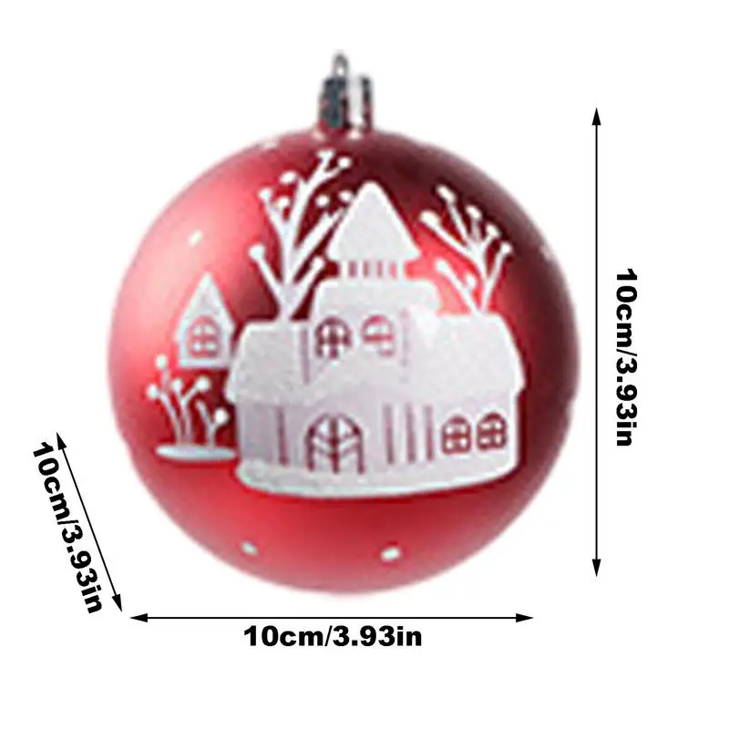 12pcs 10cm Christmas Tree Balls Ornaments Hanging Ball Decoration Holiday Decorative Pendant Home 2025 Party Supplies Gift