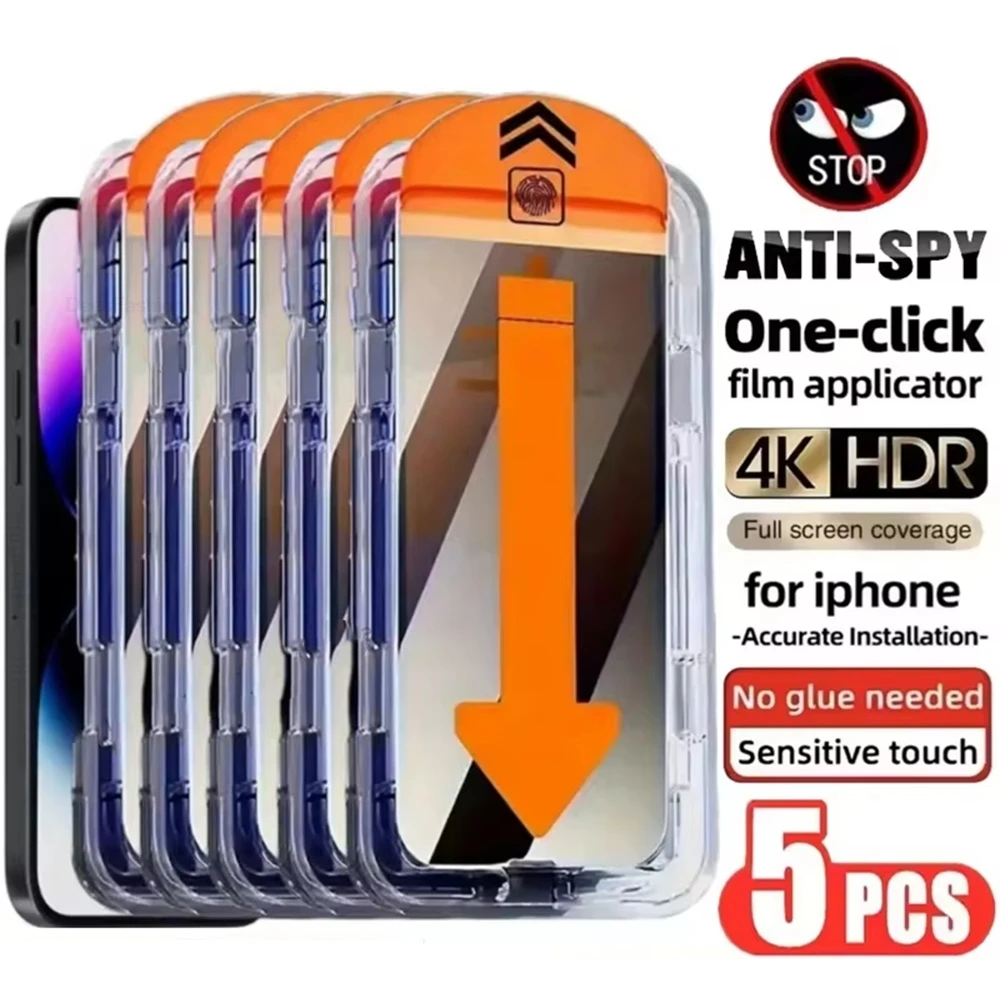 1-5 Stück, einfache Installation, Displayschutzfolie aus gehärtetem Glas für iPhone 18 Pro Max, 18Pro, mit Anti-Spionage-Funktion und automatischer Ausrichtung.