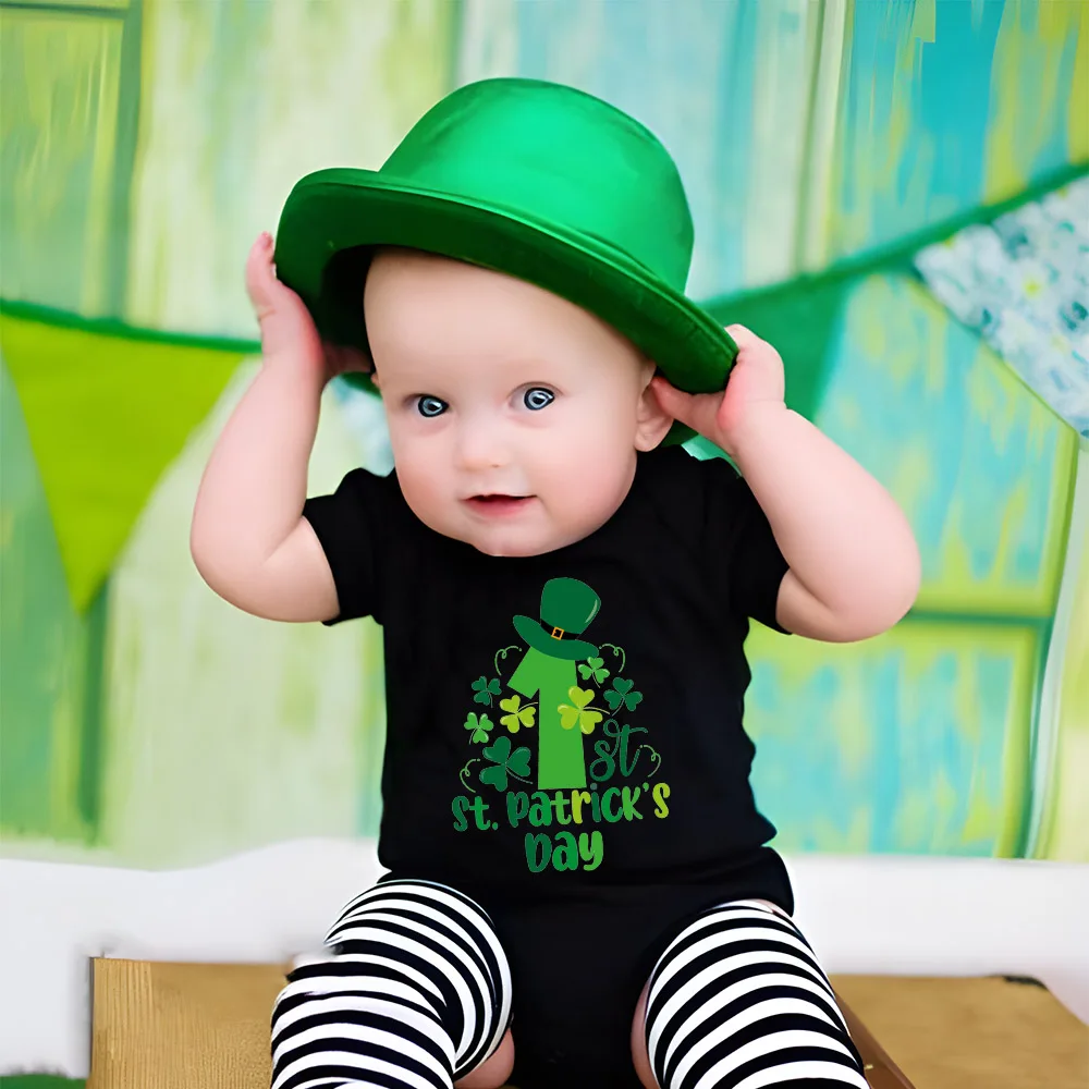 

My 1st Saint Patrick's Day Baby Bodysuit Cute St Patrick's Day Girl Boy Rompers Jumpsuit Clothes St Paddys Day Baby Gift Idea