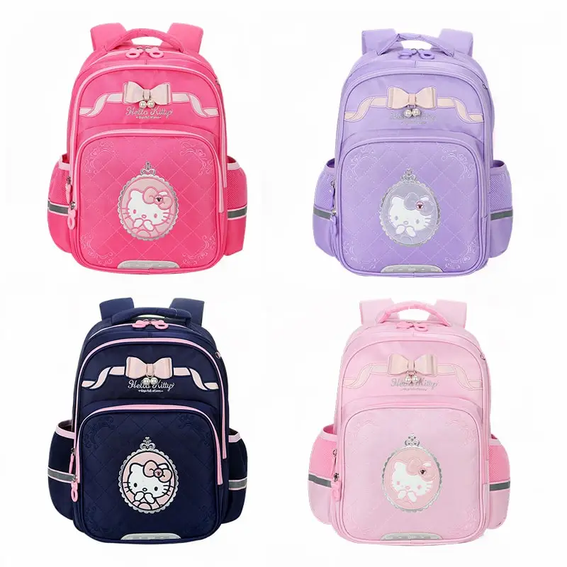 Sanrioed Anime Hello Kitty Large Capacity Backpack Cute Children Schoolbag Cartoon Student Shoulder Bag Gift for Friend