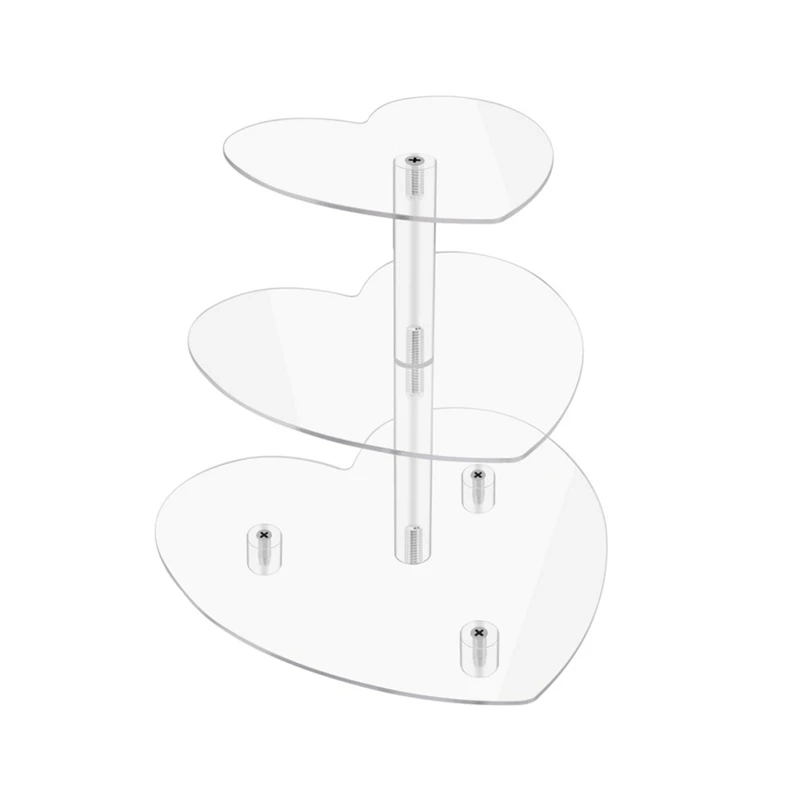 Suporte para Cupcakes de 3 Camadas com Base, Suporte de Bolo em Acrílico, Torre de Cupcakes, Expositor para Doces em Casamentos e Aniversários-A69M