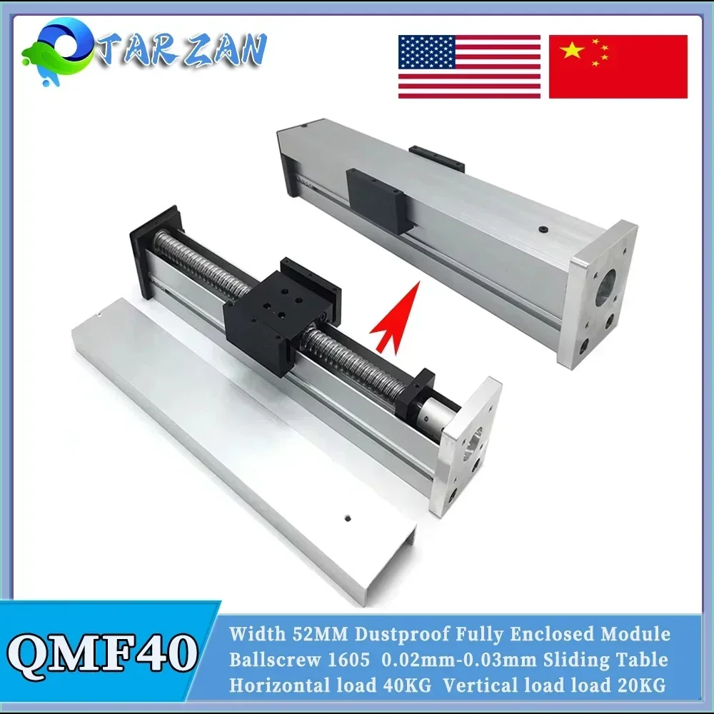 

Fully Enclosed Linear Rail Guide Stage Dust Cover Slide Table Actuator SFU1605 Ballscrew XYZ Axis CNC Linear Nema23 57 Motor kit