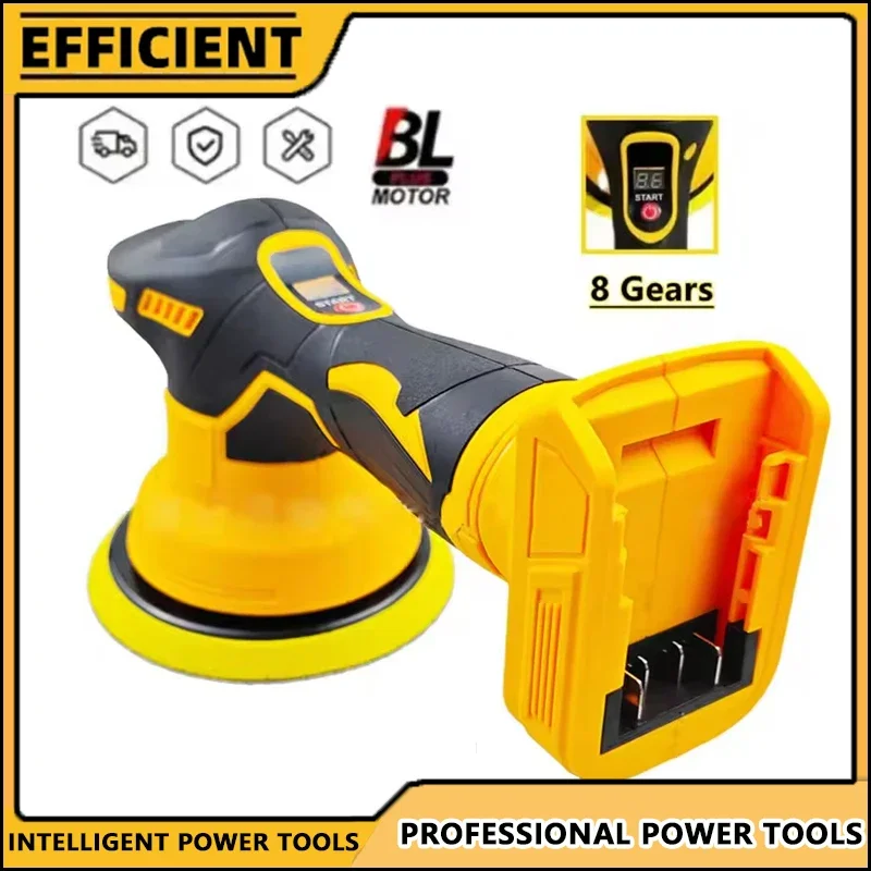 

8-ступенчатый цифровой дисплей, беспроводной автомобильный полировщик, электрический полировщик, автомобильная вощеная полировальная машина для Dewalt, аккумулятор 20 В