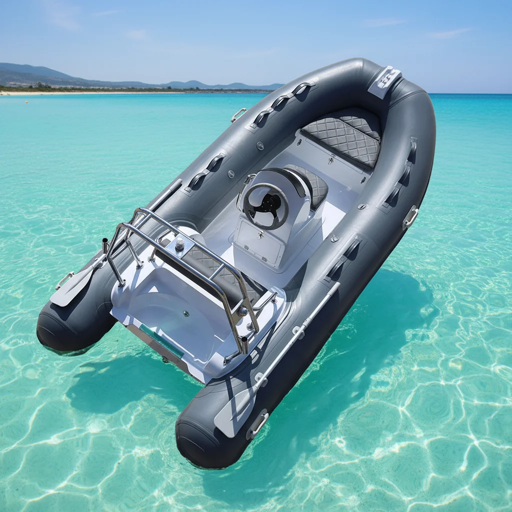 Rib 390C Small Rigid Hull PVC Fiberglass Hypalon Inflatable Rib Motor Boat for Outdoor Fishing