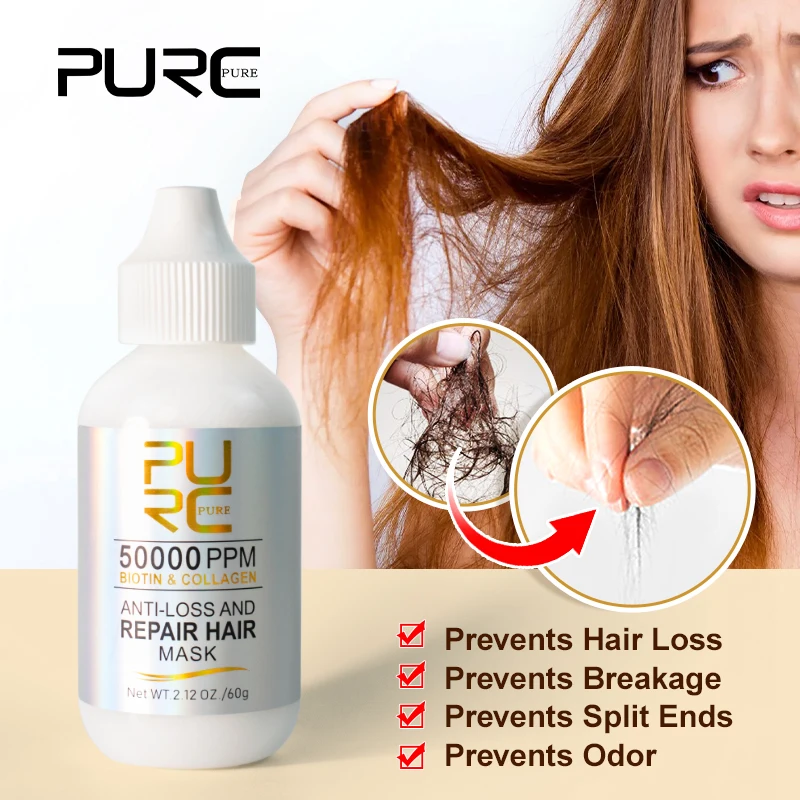 

PURC Anti Hair Loss Mask Hair Smoothing Care Repair Damage Straightening Curly Hair Moisturizing Treatment Prevent Frizz Masks