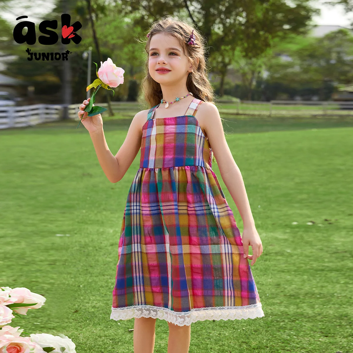 طرح الأطفال الصغار الصيف الفتيات كبيرة الأطفال كتلة اللون الربط طوق الدانتيل حافة بلا أكمام اللباس #6