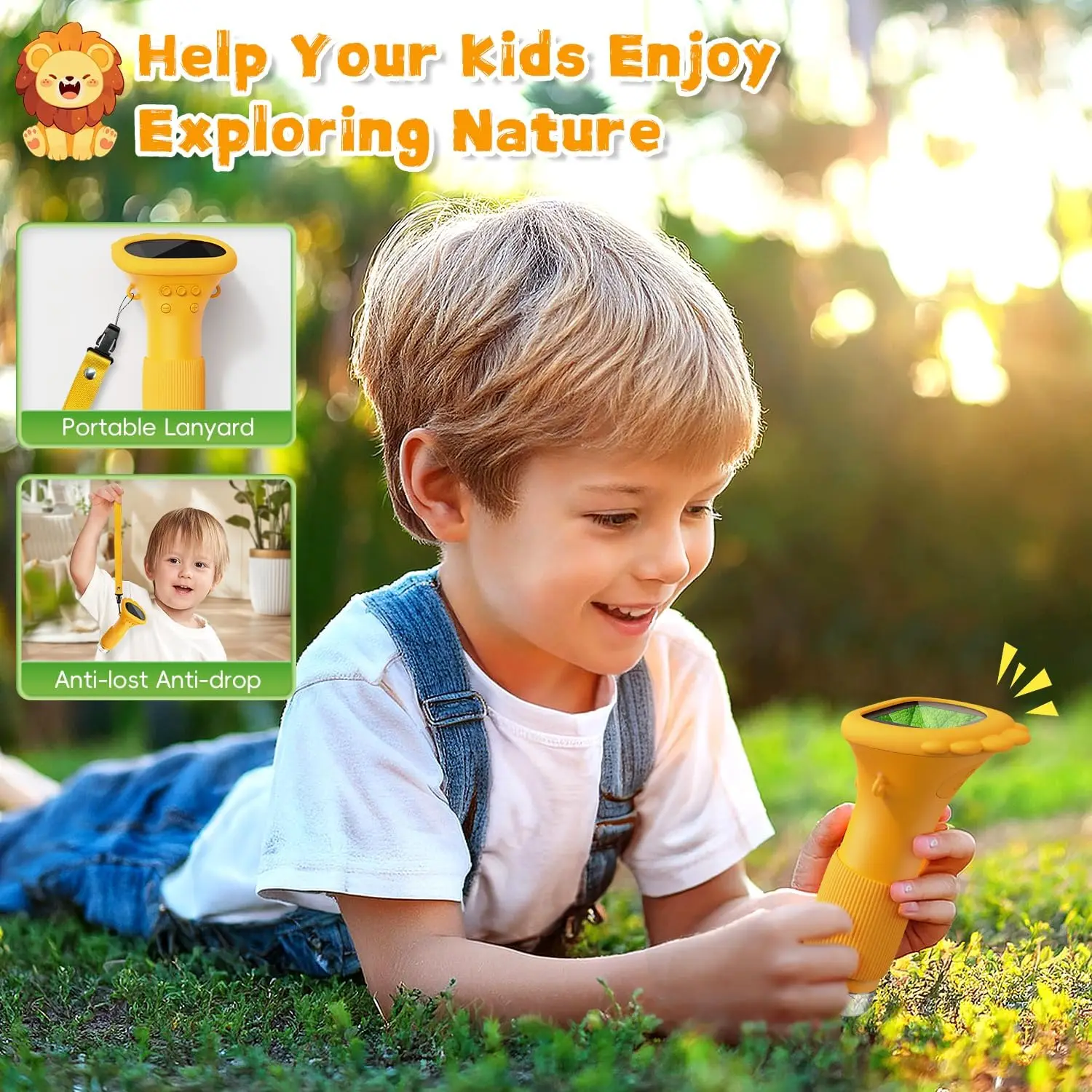 مجهر رقمي محمول للأطفال بشاشة عرض عالية الدقة مقاس 2 بوصة تكبير 1000X مع أضواء LED لالتقاط الصور والفيديو هدية عيد الميلاد المثالية لعيد الميلاد