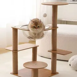 Árbol rascador para gatos con cama y plataforma de salto