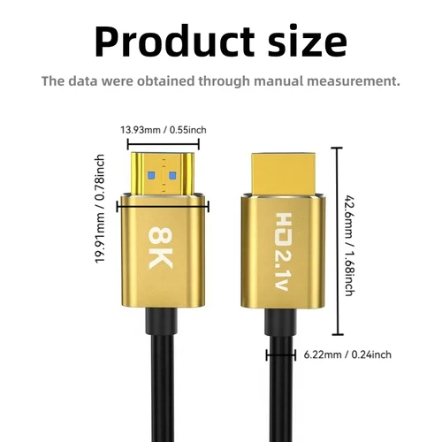 Imagen 2 del producto Cables HDMI 8k V2.1 Cable 8k 60hz 4k 120hz 3d Hdr 48gbps Hifi Hdcp HDMI 2.1 Cable Dinámico HDR EARC HDMI.0.5M/1M/2M/3M/5M.