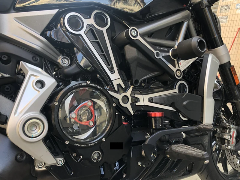 For Ducati XDiavel X-Diavel Diavel 1260 Multistrada 1200 1260 Enduro 2016-2025 Clear Clutch Cover Kit CNC Black Aluminum Set