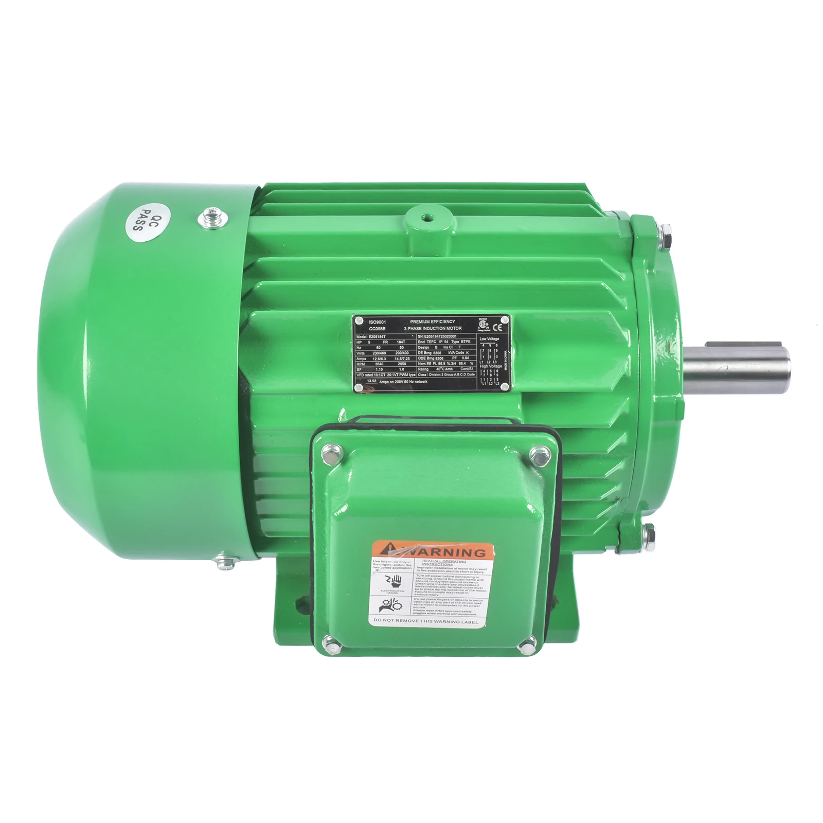 AP03 Electric Motor 5 HP 3600RPM 184T Frame TEFC IP55 230/460Volt Severe Duty 3 Phase