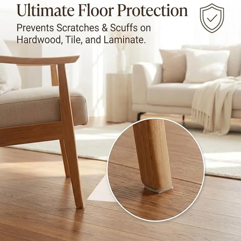 2 Meter Felt Chair Leg Pads Tape Self-Adhesive Anti-slip Furniture Sliding Strip Mat Floor Protector Wear-resisting Stickers