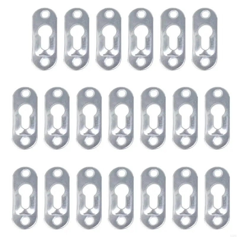 45BE 20 Pieces Single Keyhole Hangers Keyhole Hanging Plates Brackets Metal Fasteners