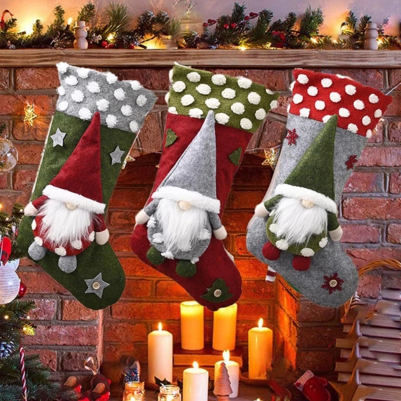 جوارب عيد الميلاد حلي معلقة جوارب عيد الميلاد ديكورات عطلة عيد الميلاد