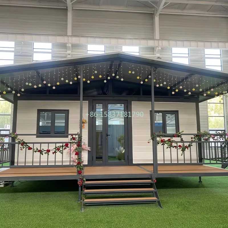 Extendable Container Home 20ft 40ft Prefab Expandable Container House Steel Portable Prefabricated Villa 2 Bedroom With Bathroom