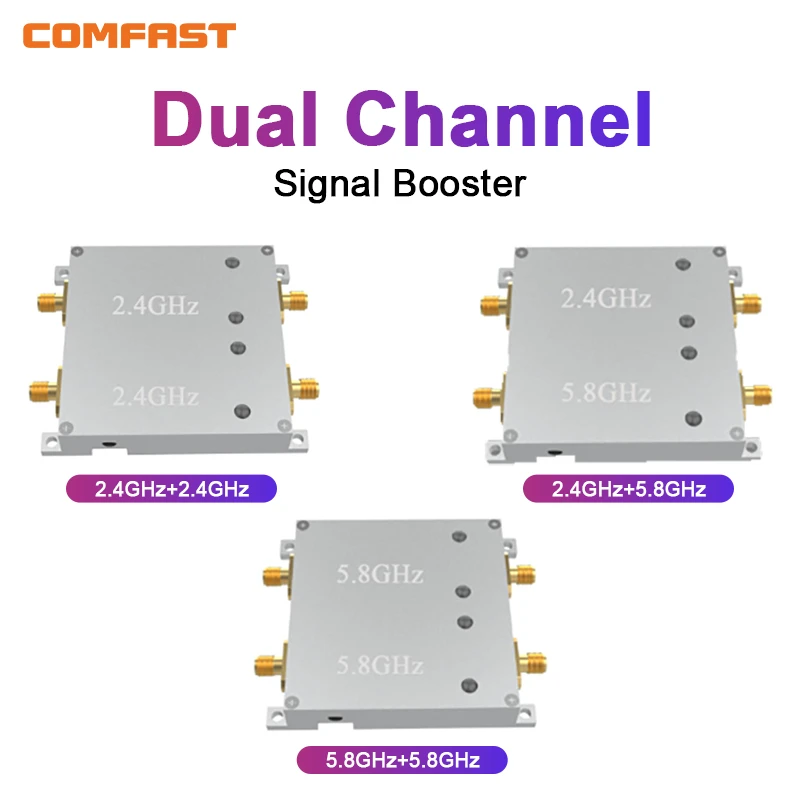 WiFi Booster Dual Band 36dBm 4W Signal Amplifier 2.4GHz 5.8GHz Channel High Power Range Extender 802.11 b/g /n/ac for Drone