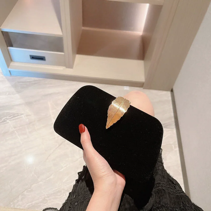 Velvet Evening Clutch with Shining Diamonds - Women's Cheongsam Clutch, Lady's Handheld Bag, Velvet Crossbody Party Bag