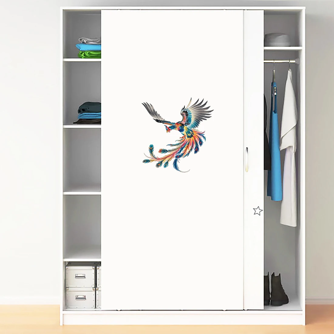 Three Ratels CFN7 Beautiful classic colorful phoenix Wall stickers for home decoration door decals Personalized car stickers