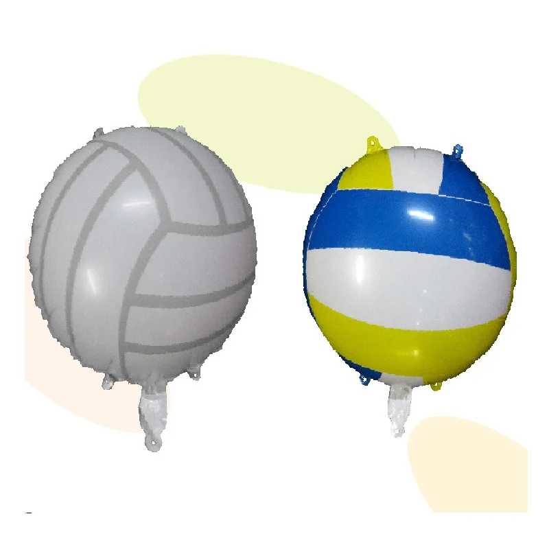2pcs 18inch Volleyball Aluminium Film Balloon,Blue and Yellow Volleyball Balloon