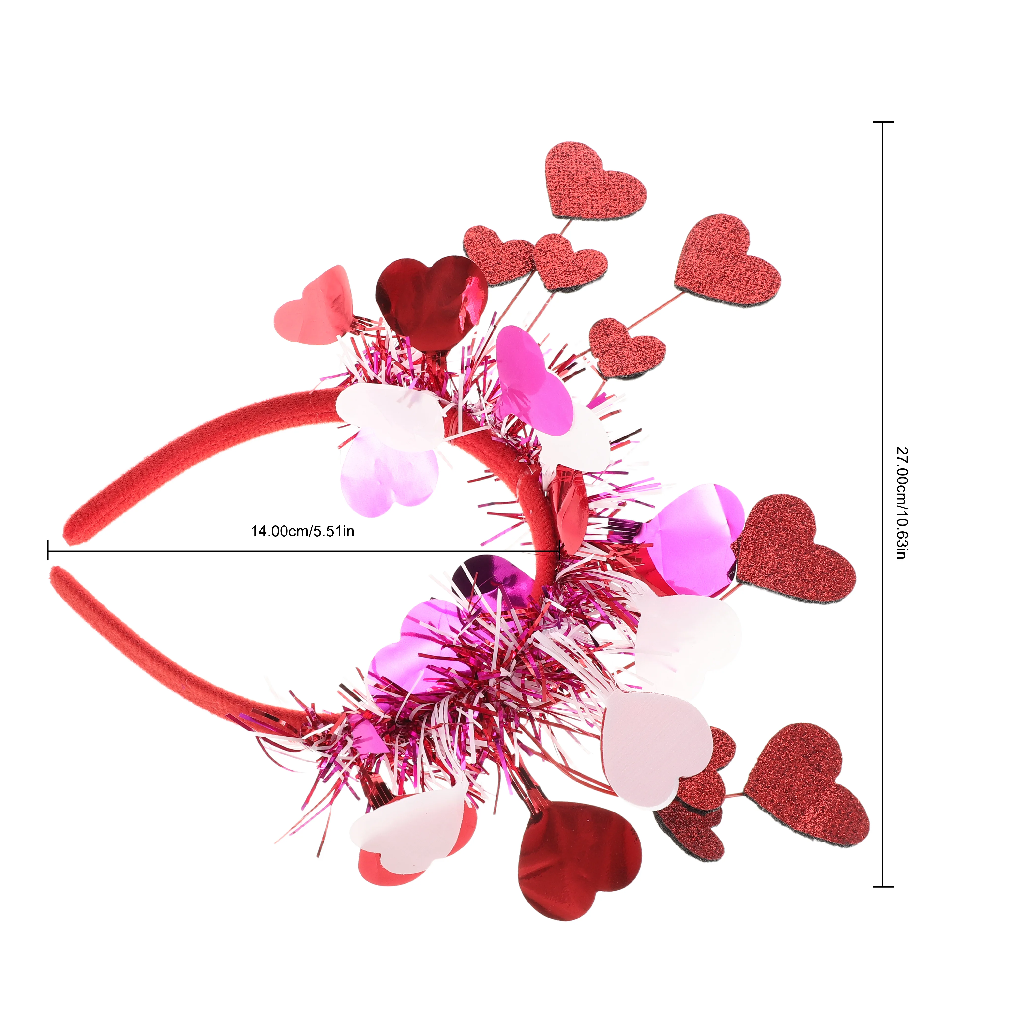 Coração bandana dia dos namorados brilhante cabelo hoop festa de casamento cosplay festa traje headbands decoração do feriado