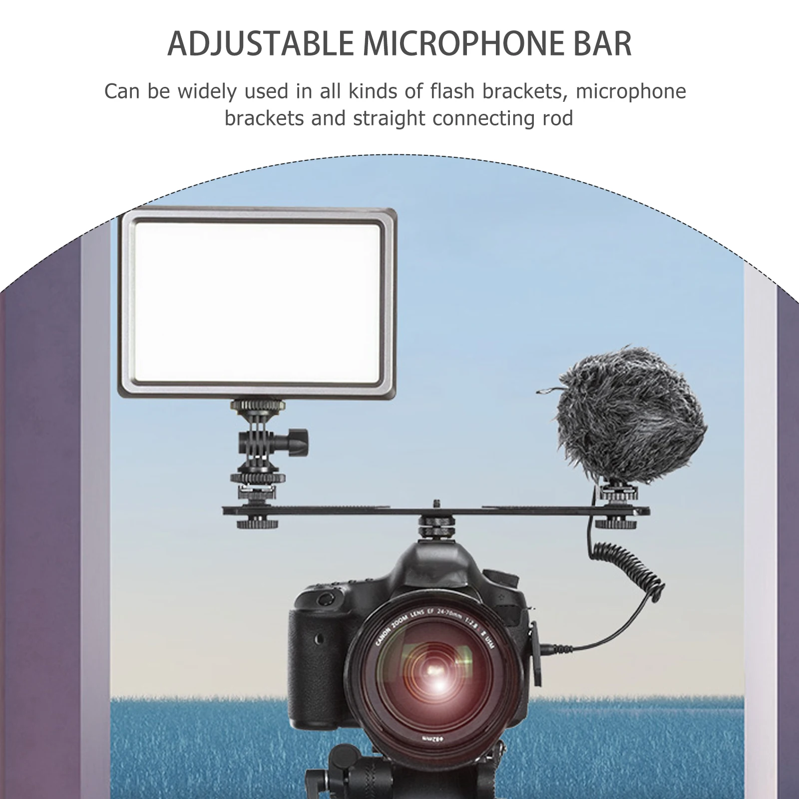 

2pcs Flash Bracket Microphone Stand Mount Extension Aluminum Alloy Bar for Light Camera Anti-Rust Adjustable Spacing