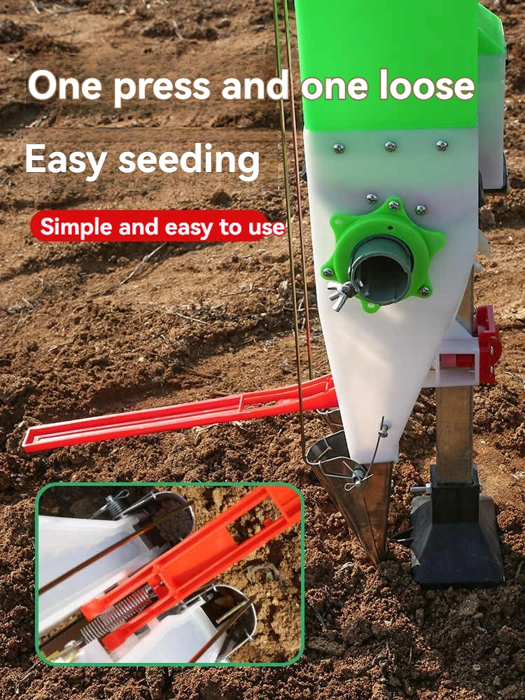 Durable Lift Seeder For Corn Peanuts Soybeans Adjustable Seed Spacing Fertilizer Planter Manual Planting Tool For Home Farm