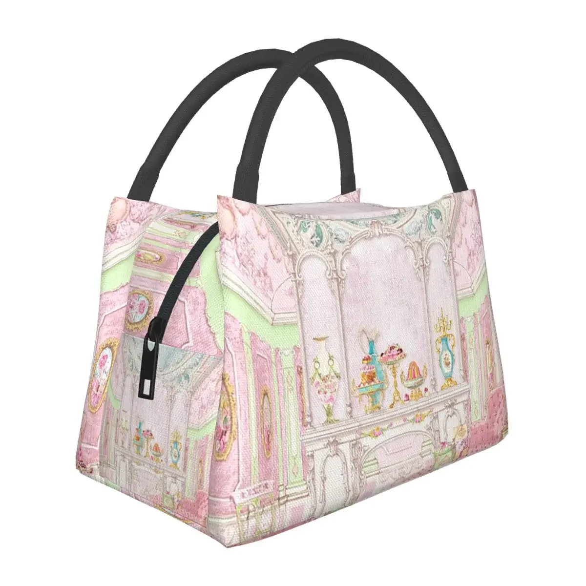 Patisserie francés María Antonieta pastelería rosa Diorama bolsas de almuerzo caja impermeable bolsa de almuerzo bolsas de Picnic bolsa térmica más fresca