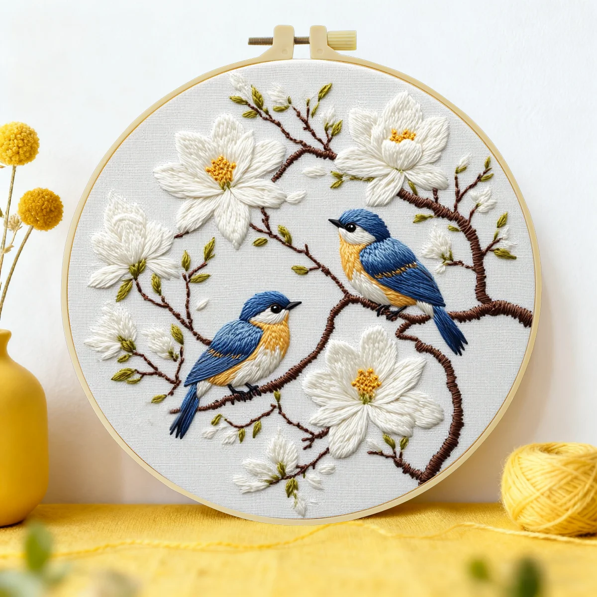1 Stück 20X20CM/15X15CM 7,87/6,3 Zoll Das kleine Vogeltaschen-Stickerei-Starter-Kit DIY-Kit DIY-Stickerei-Set Handarbeiten Nähkunst – Detail 1