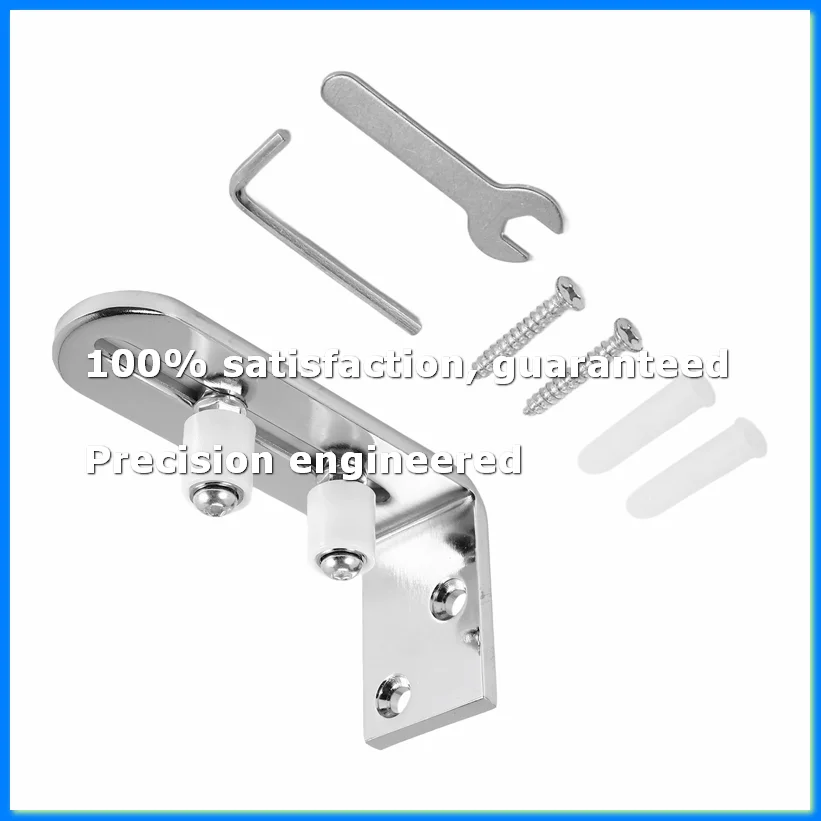 Modern Chrome Sliding Barn Door Floor Guide Adjustable Stay Roller Wall Mount System for All Size Door-A73M