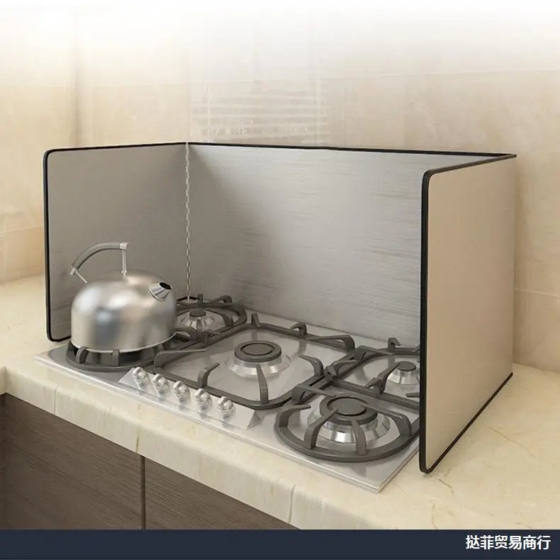 

30/35/40cm Stainless steel oil baffle Special for kitchen hygiene Oil spill-proof Kitchen stove top heat shield Creative tool