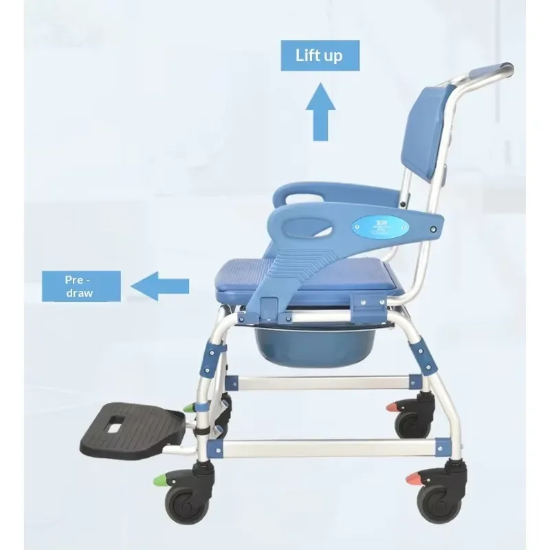 Foldable Commode Chair with Non-Slip Features for Elderly Bathroom Use