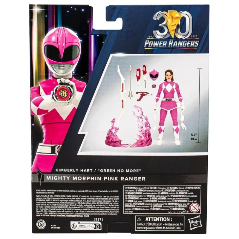 【Auf Lager】Hasbro Power Rangers 30th Anniversary Mighty Morphin Pink Ranger Actionfigur zum Sammeln, Modellspielzeug, Weihnachtsgeschenk