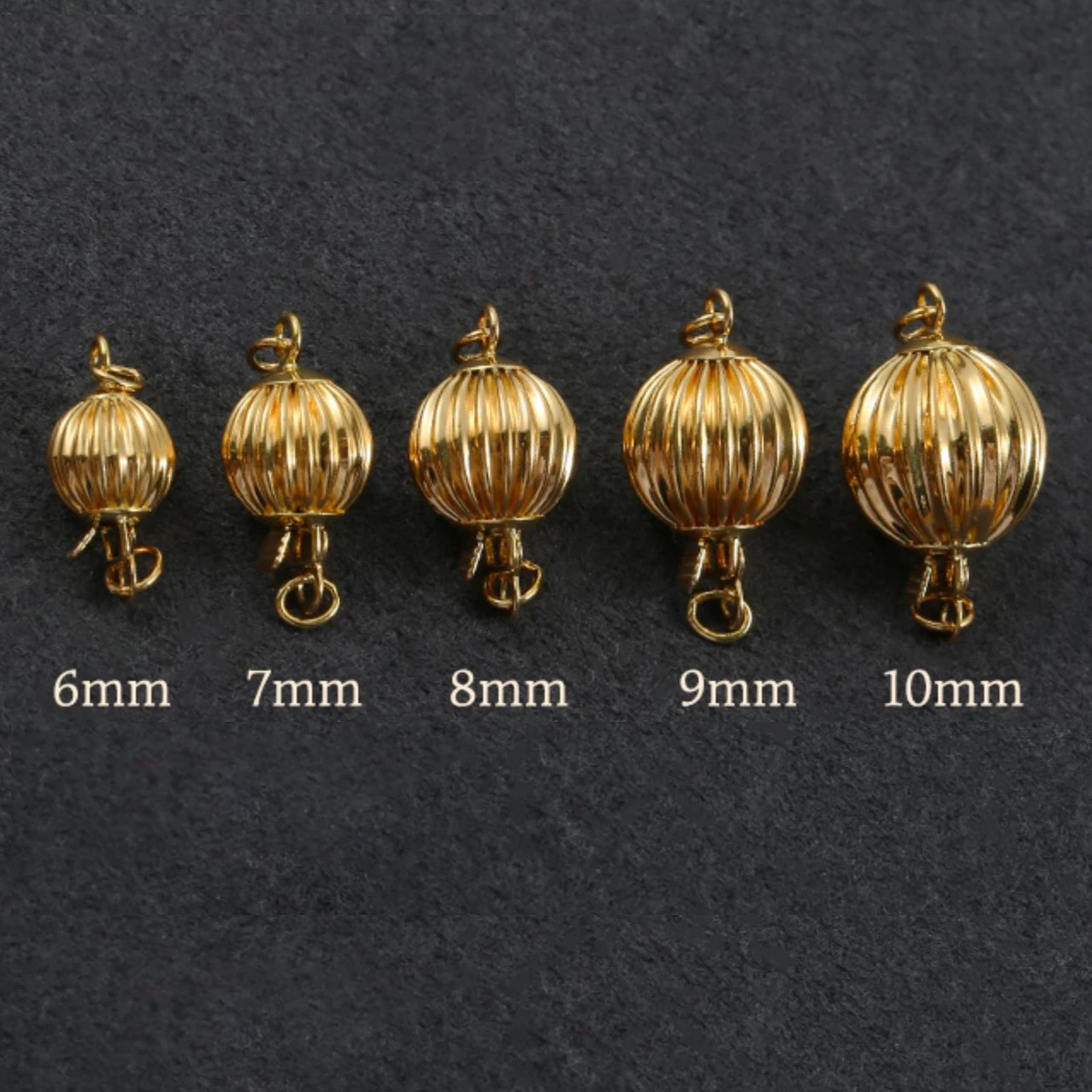 Pearl Necklace Connector Lock Clasp Au585 Fine Jewelry Diy Accessories Pure Real 14k Solid Gold Lantern Clasp DIY Making Pendant