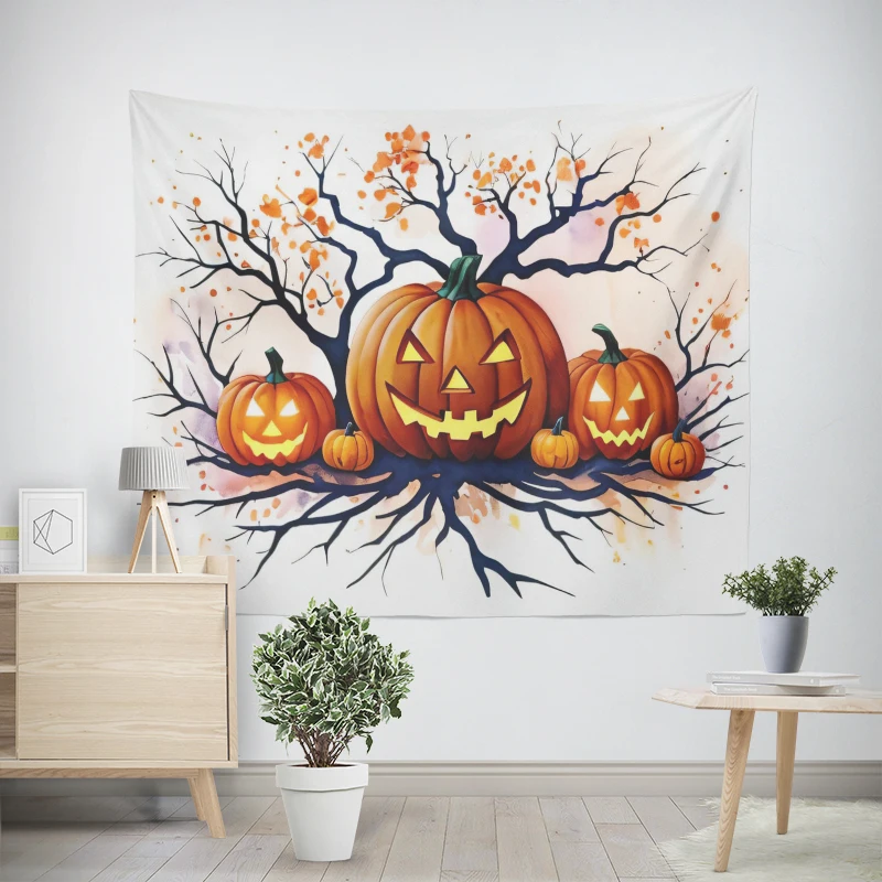 Tapiz de pared de tela grande para decoración del hogar, decoración moderna para habitación, arte estético para dormitorio, Halloween, Otoño, divertido