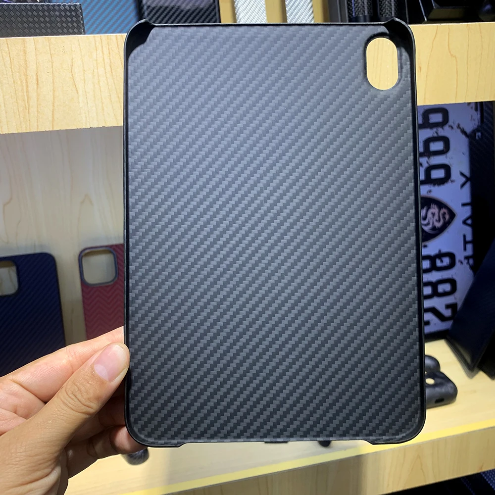 blue Carbon for iPad Mini 6 7 Case 8.3 Inch, Slim Real carbon fiber phone case for 8.3” iPad Mini 6th(A2567 A2568 A2569)