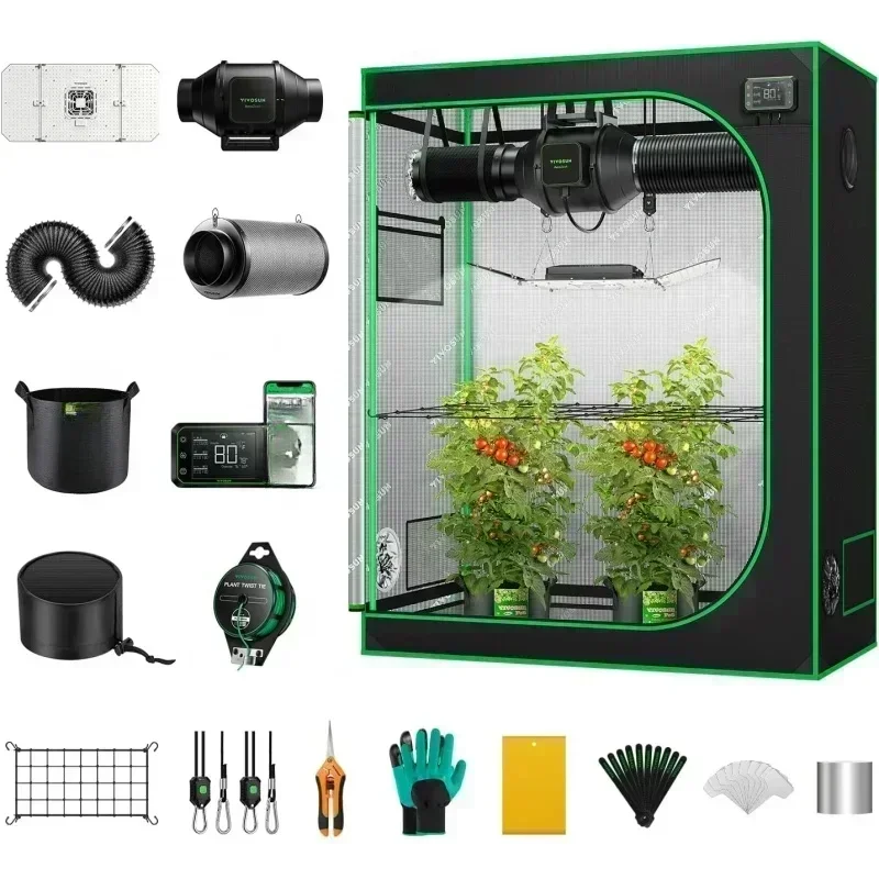 Smart Grow Tent System 4x2, WiFi-Integrated Grow Tent Kit, with Automate Ventilation and Circulation