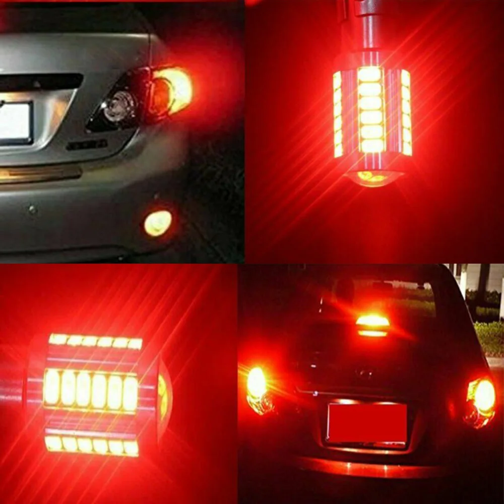 Car Rear Brake Light 33LED Canbus Bulb DRL Super Bright Lamp DC 12V 1157 BAY15D P21/5W 5630 Beam Exterior Parts Bar