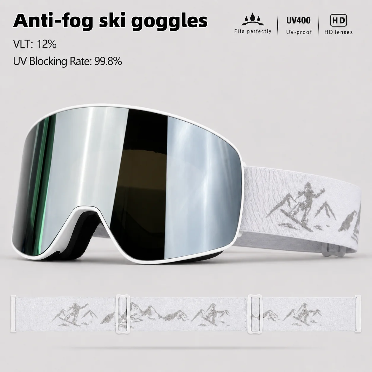 Snow Goggle Uv - ユニセックスアウトドア防曇スキーゴーグル、冬用スノースポーツゴーグル、UV400紫外線保護、二重層防曇スノーボードゴーグル
