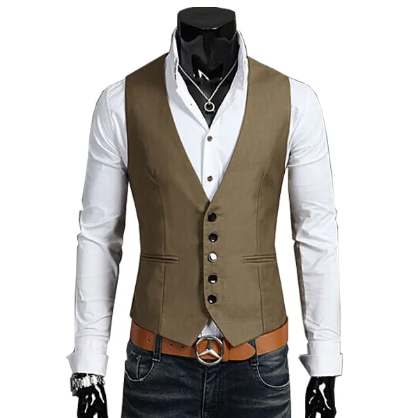 2018 New Arrival  Cotton Suit Vest Men  Fashion Slim Fitness Men\'s Waistcoat  Blazer Tops Dress Vests For Men