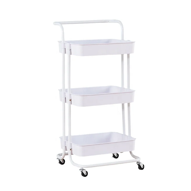 Wholesale Beauty  Makeup Cart Spa Nail Shop Trolley Kitchen Storage Trolley Practical Trolley with Lockable Wheels