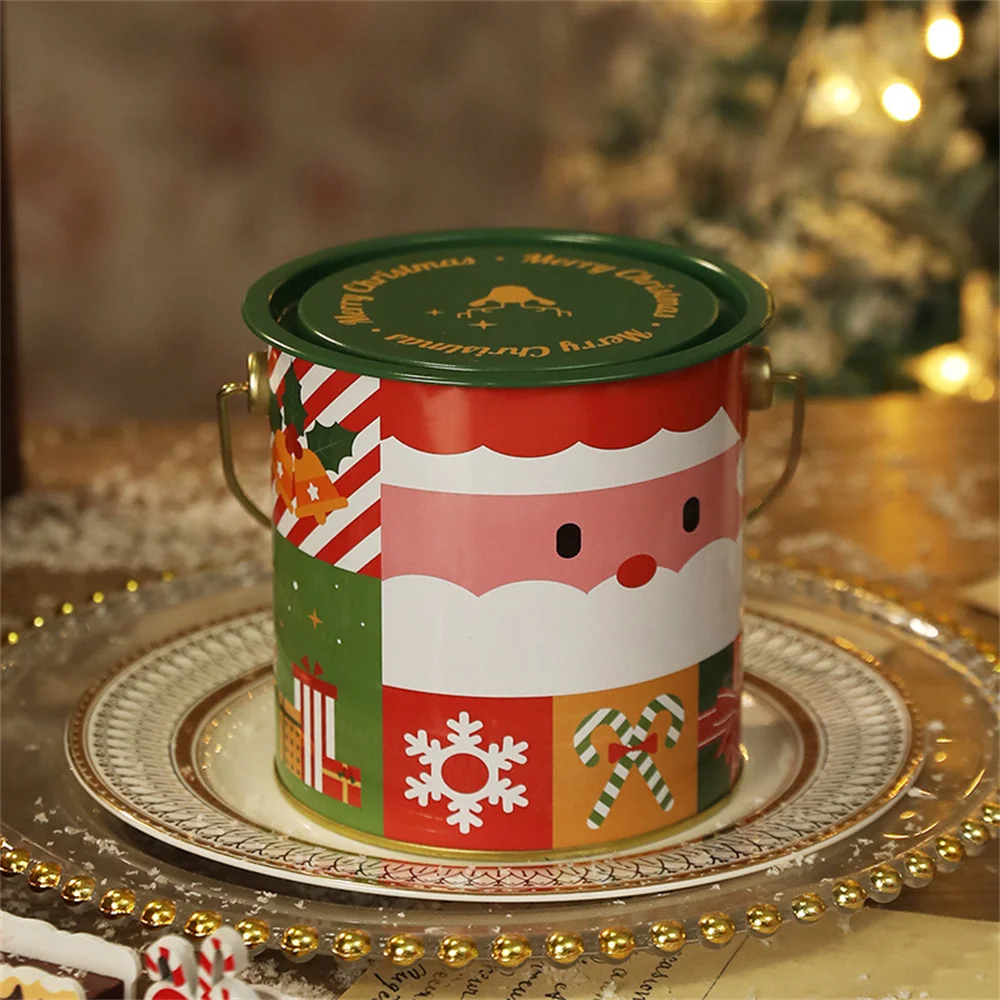 Große Kapazität Weihnachten Zinn Geschenk box Metall Candy Box quadratische Süßigkeiten Vorrats behälter für Urlaub Weihnachten liefert frohes neues Jahr – Detail 17