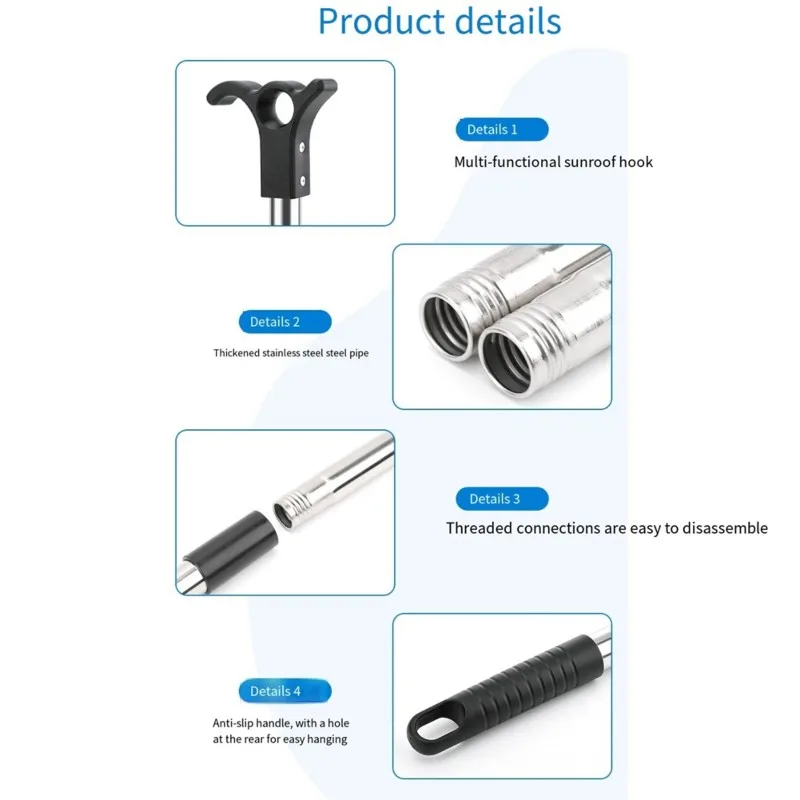 [A92P!】 Attic Opening Hook, Long Handle Heavy Duty Villa Roof Window Lift Hook