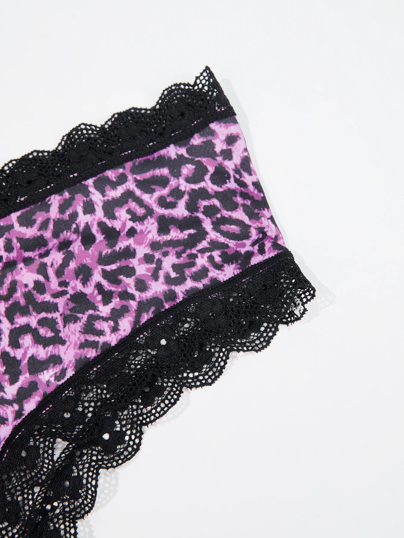 Calzoncillos triangulares de mujer de talla grande con encaje en forma de corazón y estampado de leopardo sexy de 8 piezas