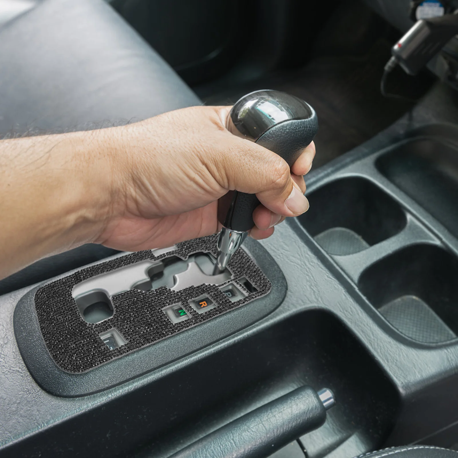 

Car Gear Panel Trim Sticker Rhinestone Auto Gear Panel Cover Anti-Scratch Protective Trim Sticker Car Interior Decor Accessories