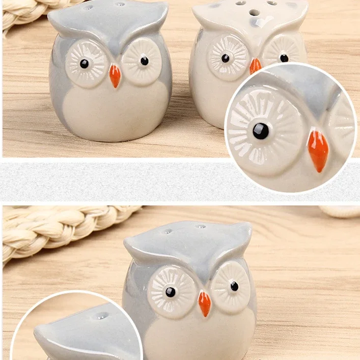 Ceramic Pepper Bottle Cartoon Animal Owl Elephant Seasoning Jar Korean Bird Seasoning Bottle Kitchen Home Gift