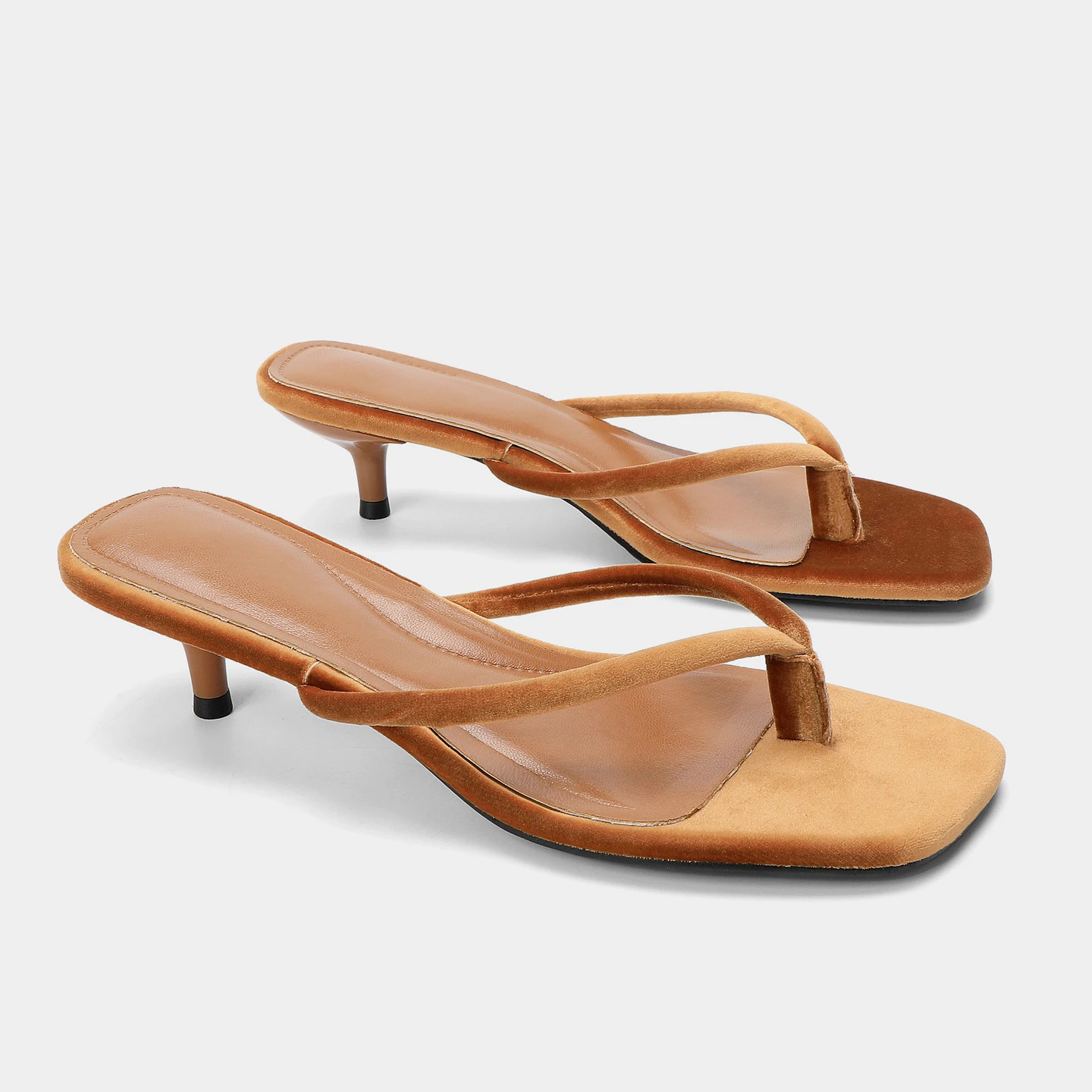 

Brand Square Toe Lady Gladiator Sandal Slipper Low Thin Heel Slippers New Summer Designer Slides Women Beach Flip Flops Shoes