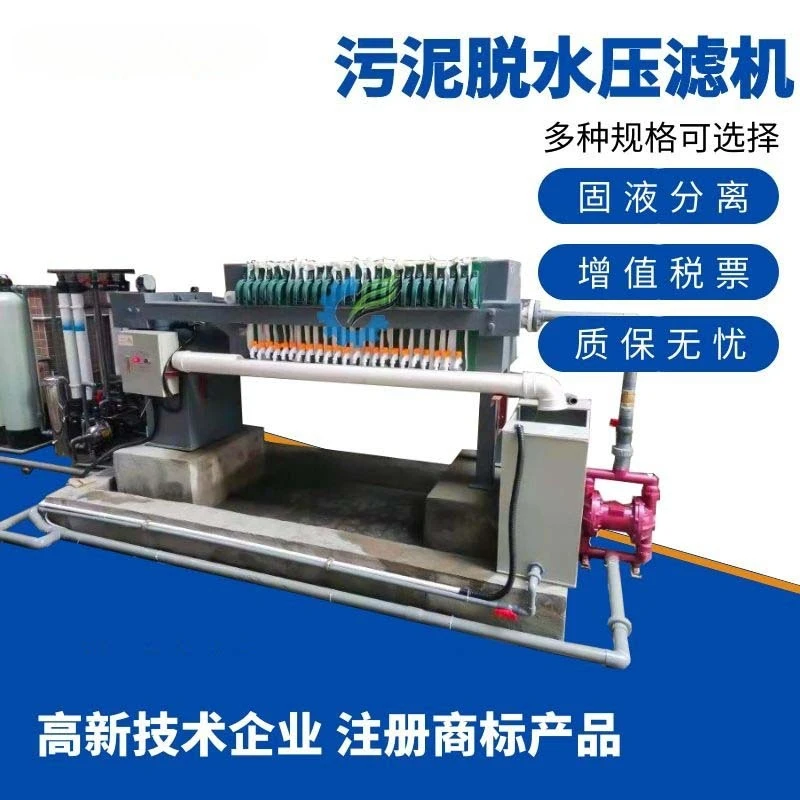 Chemical plant sludge dewatering automatic filter press cleaning metal wastewater plate and frame filter press 20 square mud pre